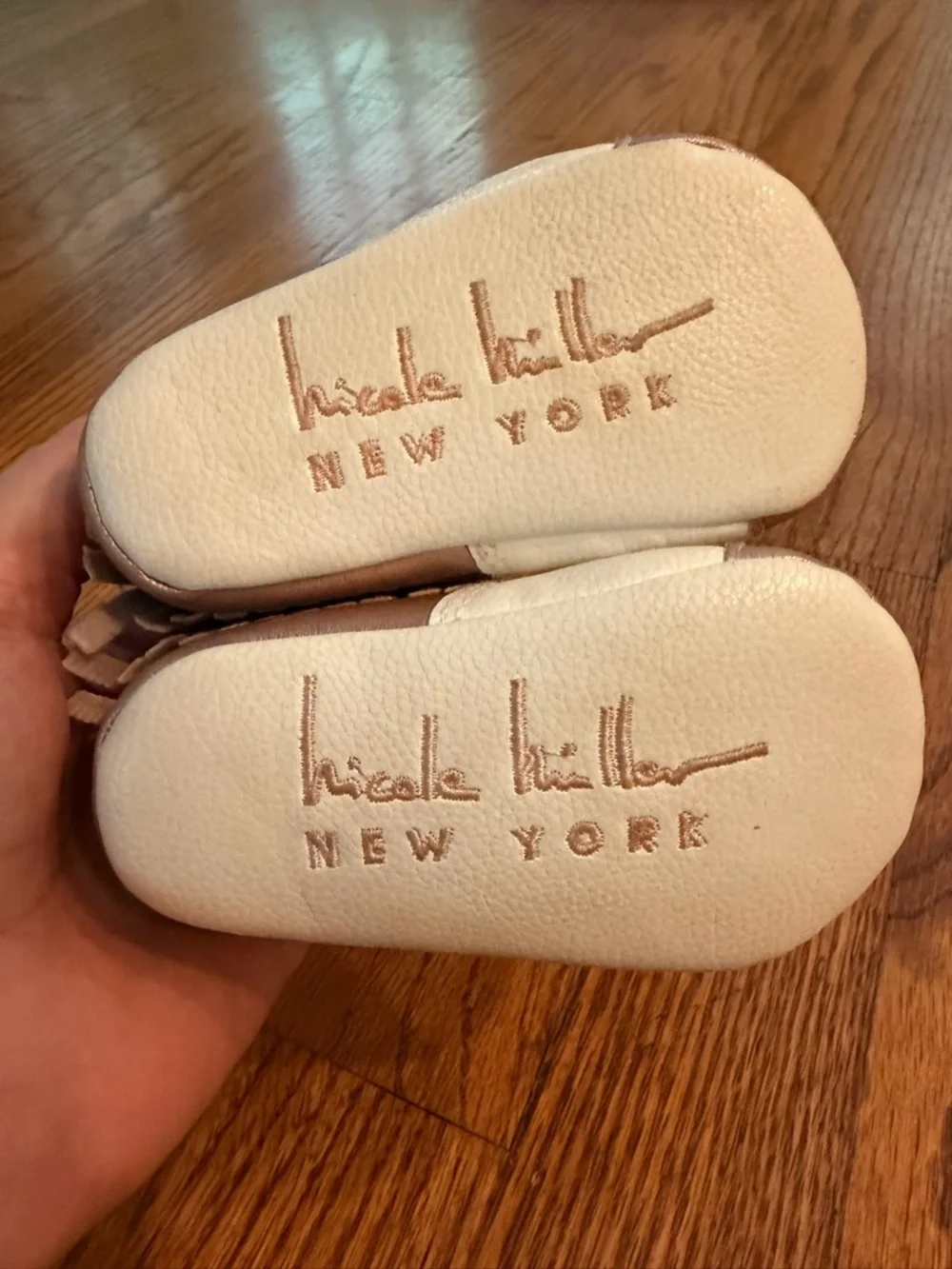 Nicole Miller Girls Unicorn Slip-On Shoes in White & Gold